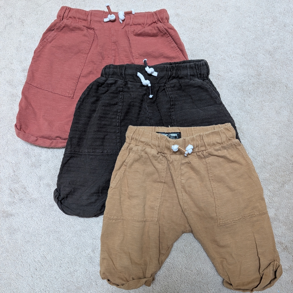 Next Kids Shorts Trio - Red, Black, Tan